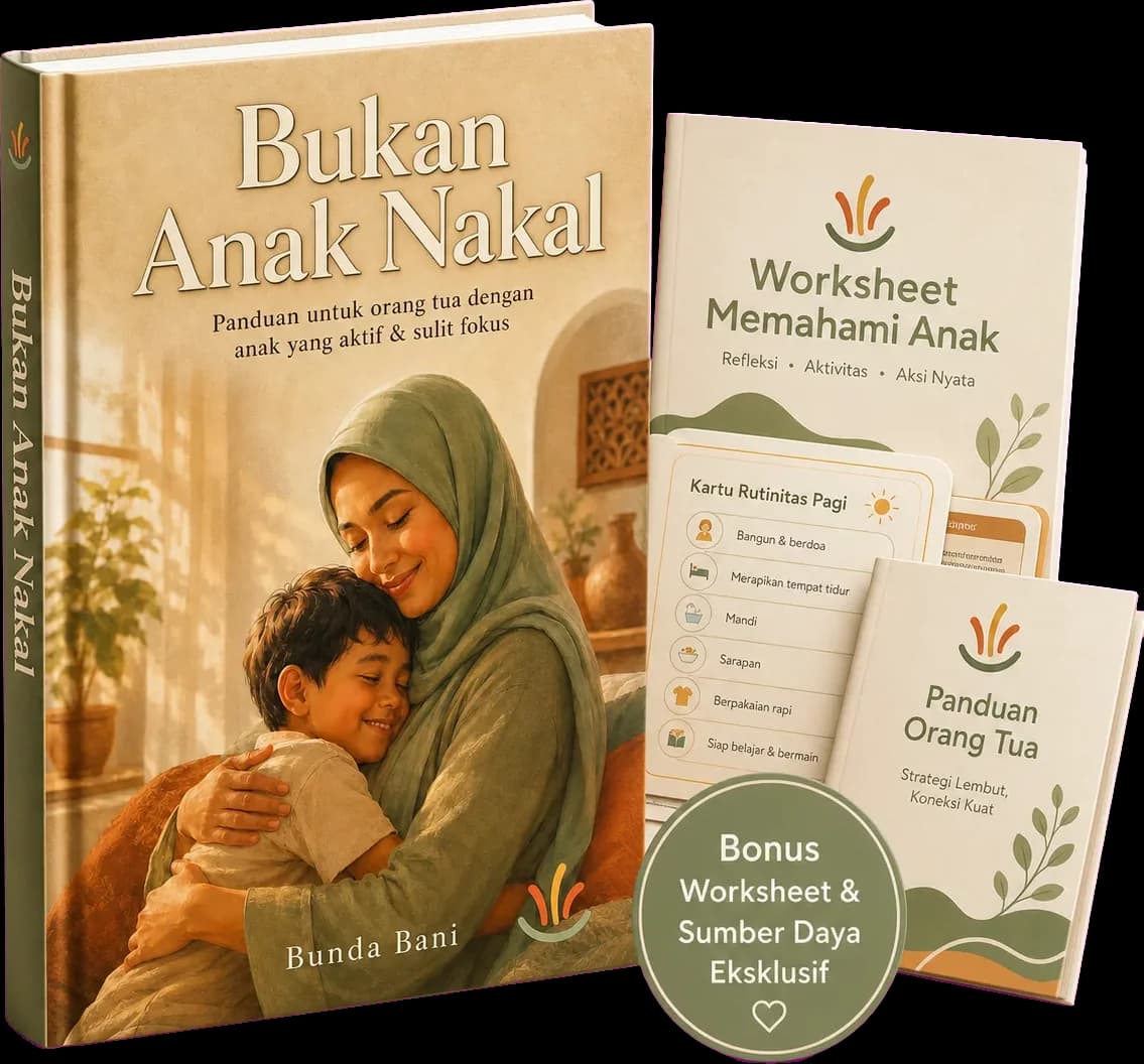 Ilustrasi paket Bukan Anak Nakal: buku digital dan alat bantu, bukan buku fisik